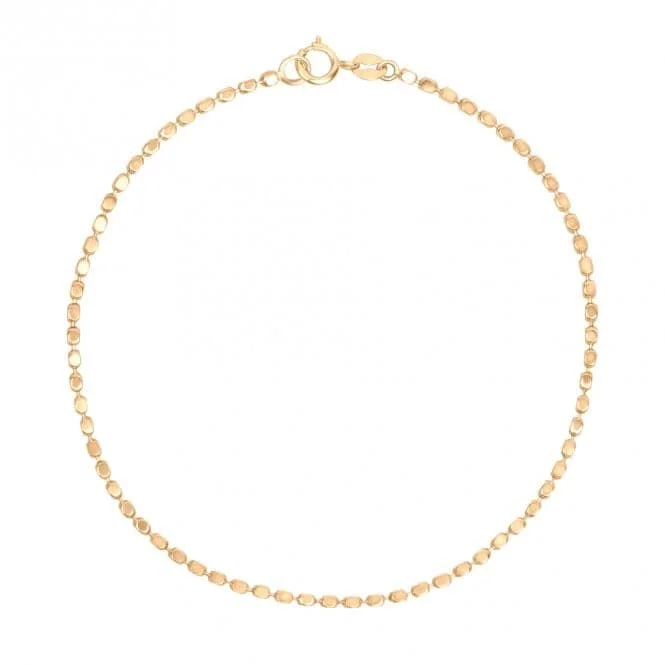 silver bracelet with heart-shaped charm for romantic gesture-Diamond Cut Chain 9ct Yellow Gold Bracelet GB523