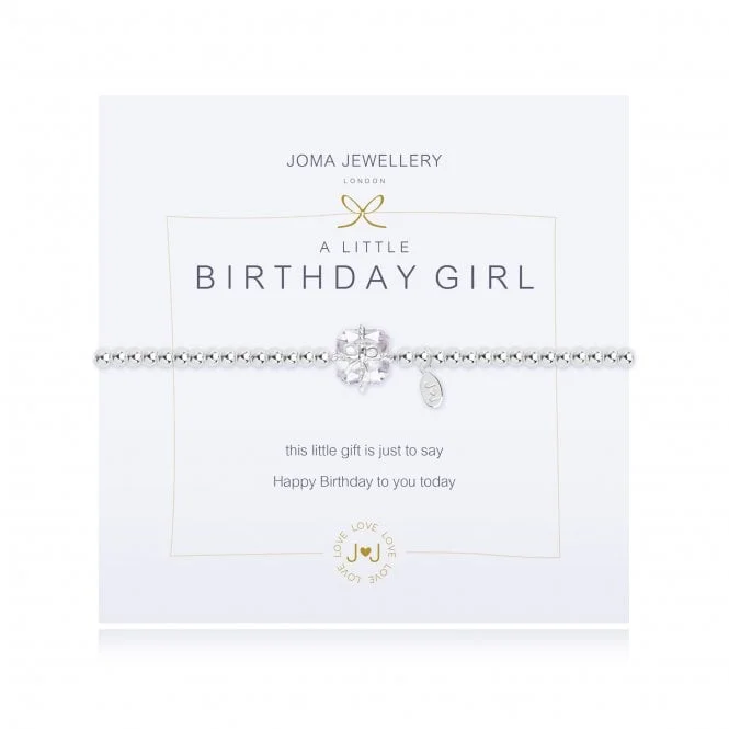 personalized bracelet with engraved initials for special connection-A Little Birthday Girl Crystal Bracelet 688