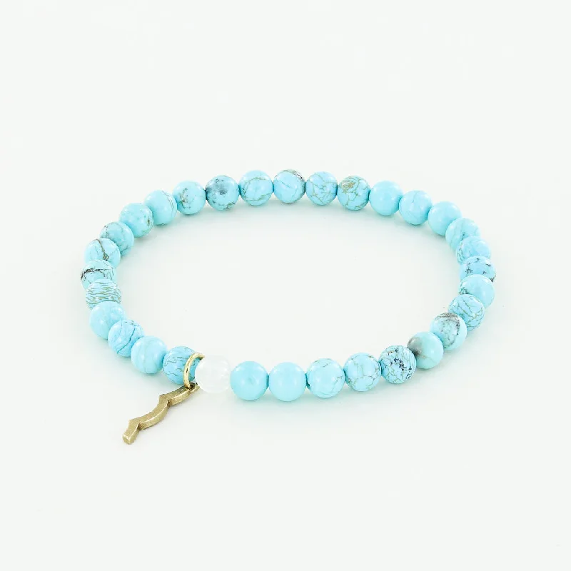 luxury silver bracelet with gemstone for special occasion gift-Rayminder UV Awareness Bracelet in Cyan Turquoise