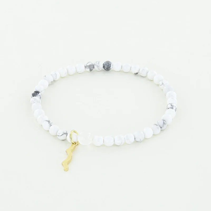 luxury silver bracelet with gemstone for special occasion-Rayminder UV Awareness Bracelet in Howlite