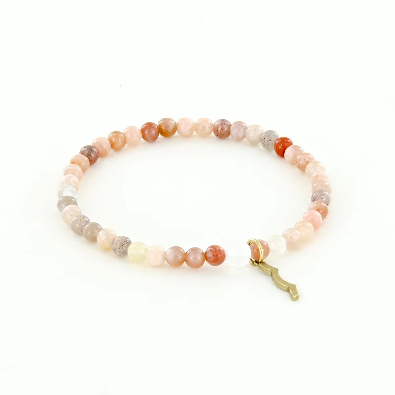 custom bracelet with gemstone beads for emotional balance-Rayminder UV Awareness Bracelet in Sunstone