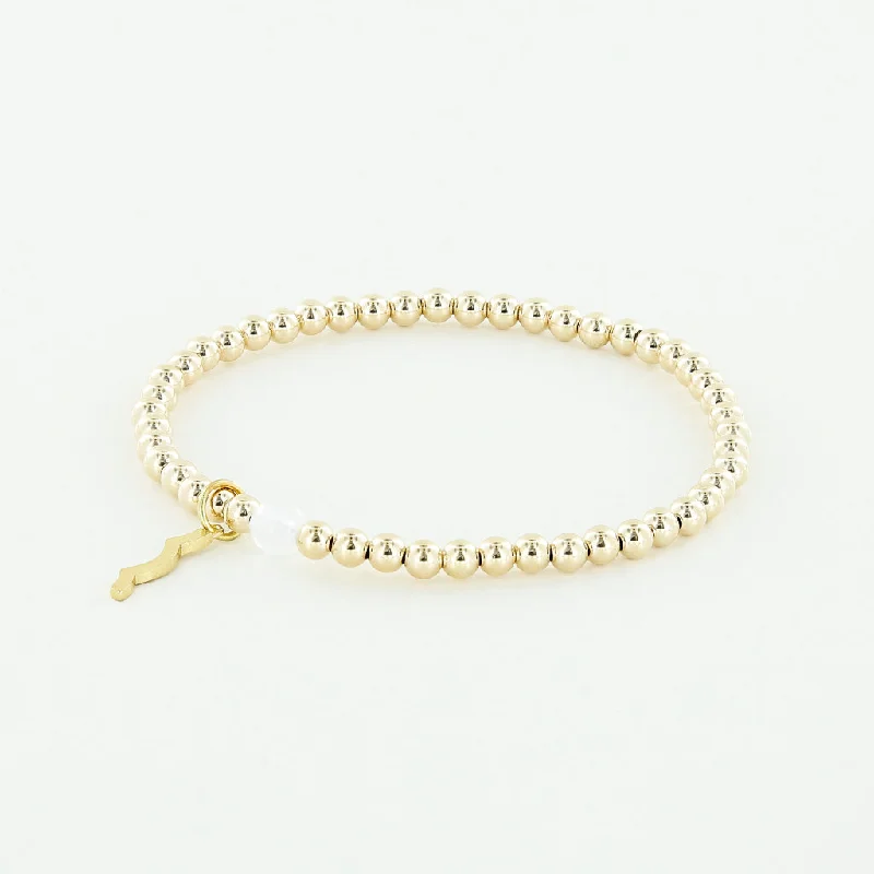 silver bracelet with charm for luck and prosperity-Rayminder UV Awareness Bracelet in 4mm 14k Yellow Gold