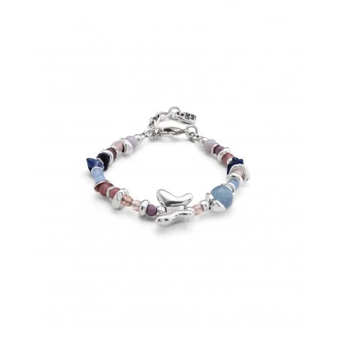 silver bracelet with meaningful symbols for personal growth-Multicoloured Crystal Metamorphosis Bracelet PUL2378MCLMTL