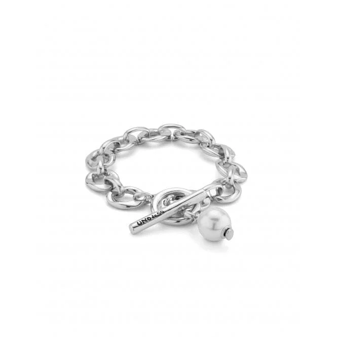 silver bracelet with angel charm for protection and guidance-YOLO Medium Bracelet PUL2365BPLMTL0M