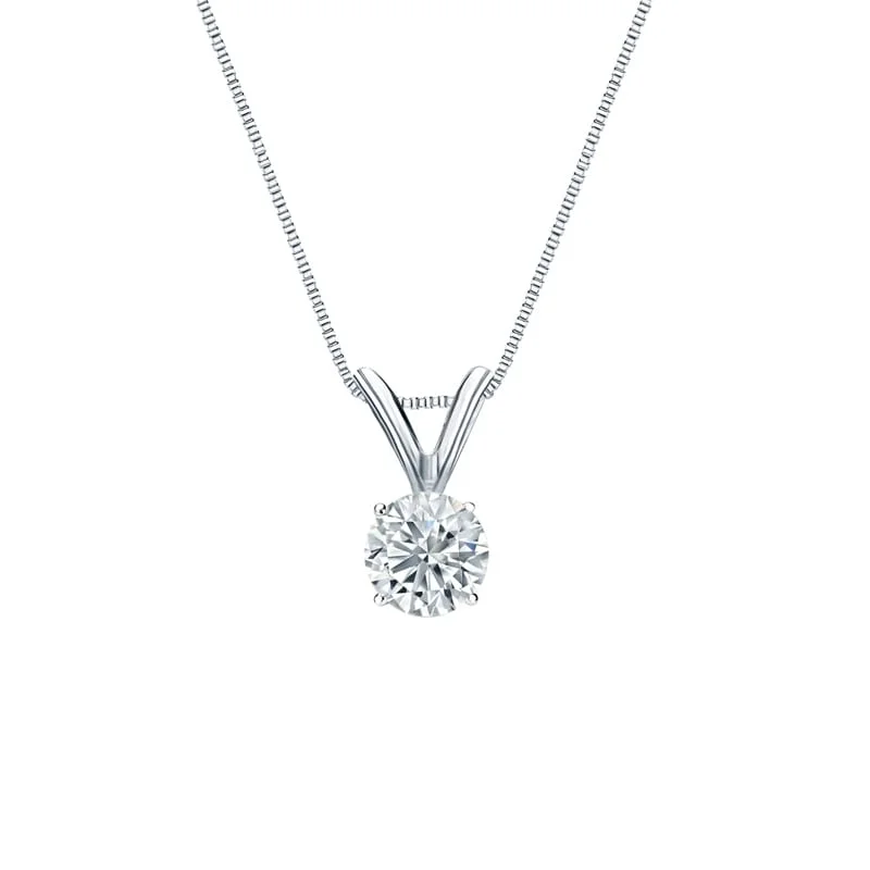 women’s custom pendant necklace with engraved star -Auriya 18-karat Gold 0.30ctw Round Solitaire Lab Grown Diamond Necklace 4-Prong Basket (D-E VVS) - 0.3