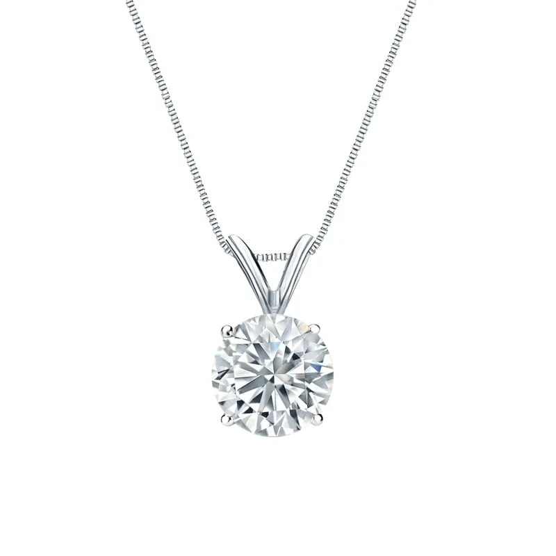 custom pendant necklace for special occasion gift -Auriya 18-karat Gold 5.00ctw Round Solitaire Lab Grown Diamond Necklace 4-Prong Basket (D-E VVS) - 5