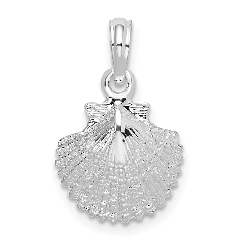 celestial pendant necklace with engraved message for her -Diamond2Deal 925 Sterling Silver Scallop Shell Pendant (Length-19.4mm)