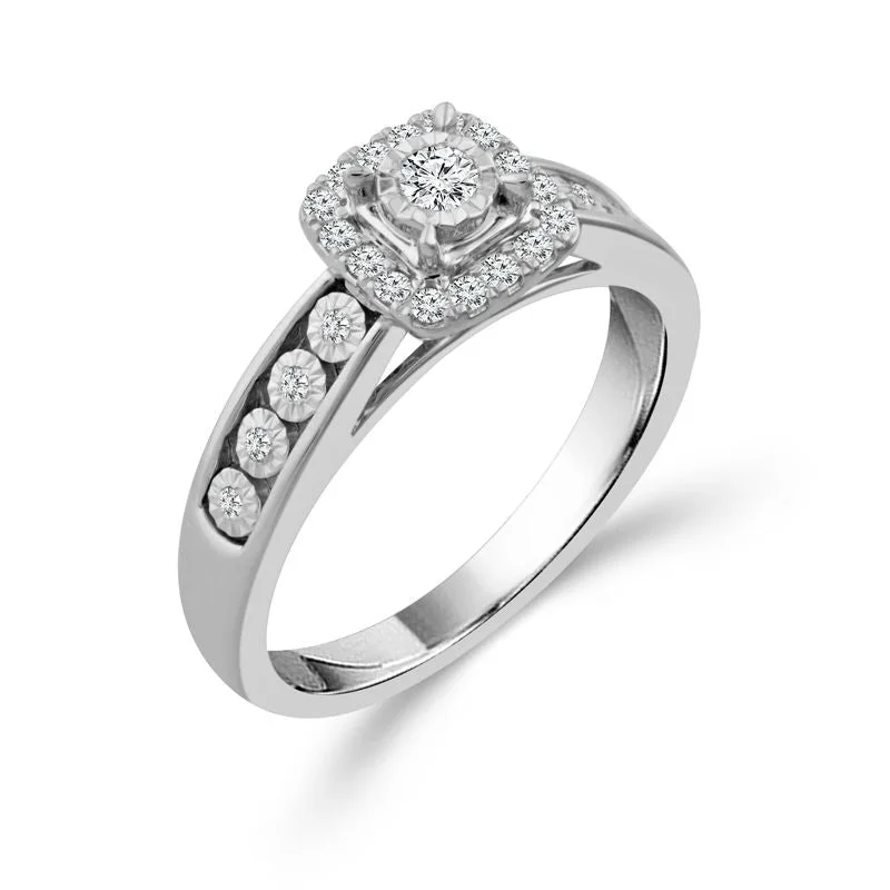 custom-made engagement rings for women with sapphires and rubies-10k White Gold 1/4ctw Diamond Promise Ring