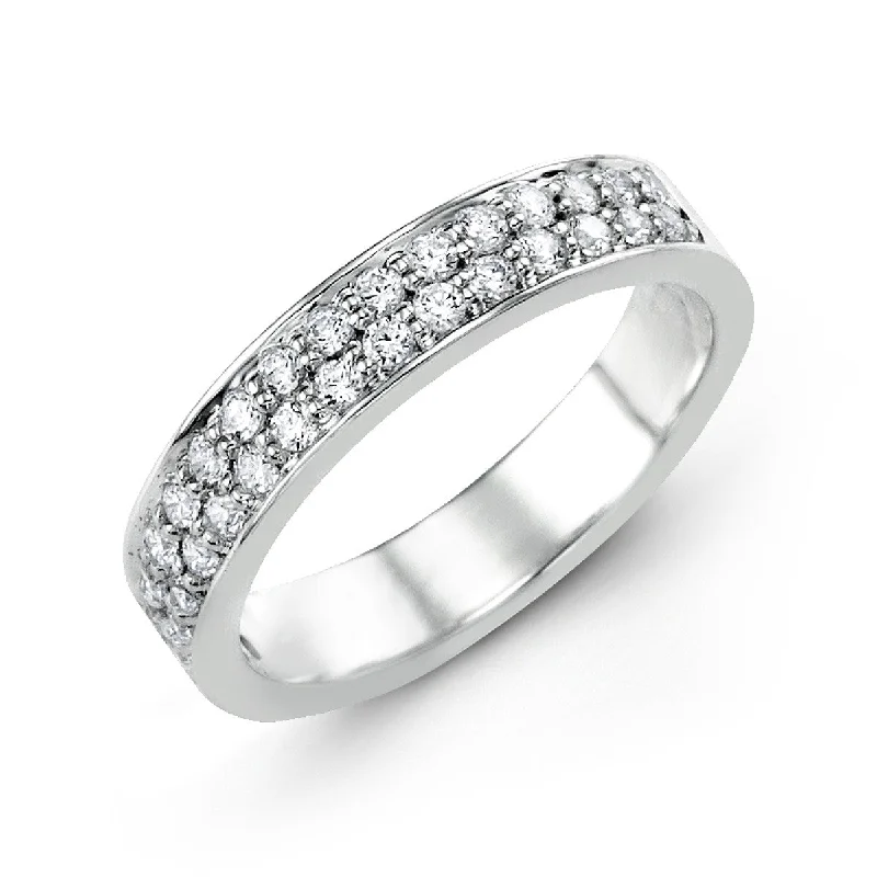 custom rings with sapphires for men’s wedding engagement-18KW Diamond Fashion Band 0.50 ctw