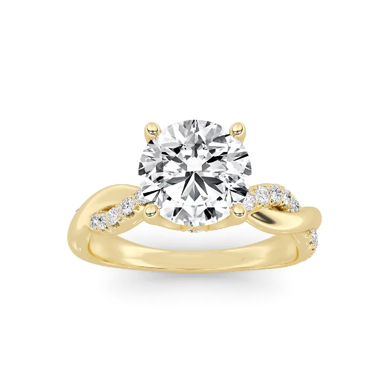 women’s engagement rings with diamonds and sapphires for wedding bands-Above Love Star Lab Grown Diamond Engagement Ring in Yellow Gold (2 1/3 Ctw)