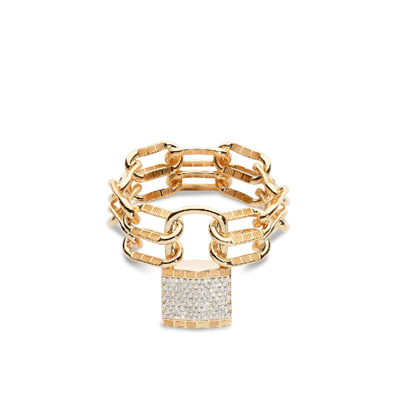 women’s rings with sapphires for engagement bands with diamonds-Pont Des Arts Padlock Ring