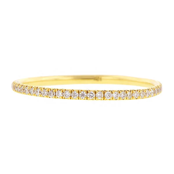 men’s platinum wedding rings with sapphires and rubies for engagement-Round Brilliant Diamond Set Wire Eternity Band Ring, Gold