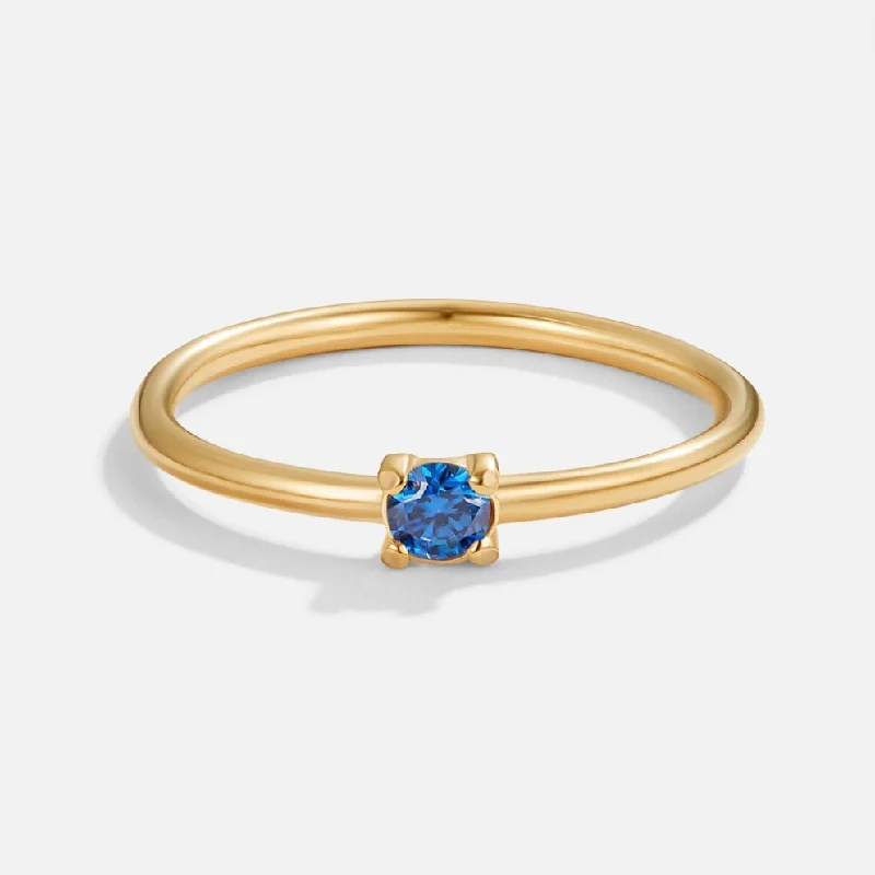 custom wedding rings with sapphires and rubies for women’s engagement-September Birthstone 18K Gold Ring