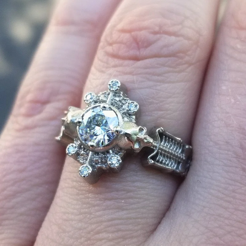 women’s engagement rings with diamonds for custom wedding bands-*Setting Only* Skeleton Halo Engagement Ring for Build your own Ring