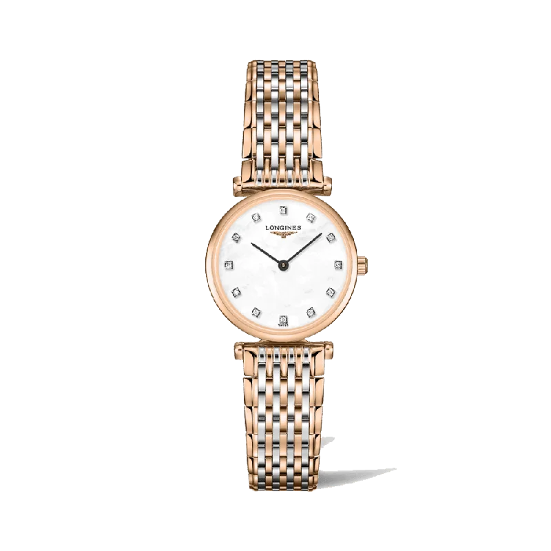 sport watches for women with fitness apps and health monitoring features -Longines La Grande Classique Women's 24mm Stainless Steel & 18ct Rose Gold Quartz Watch L4.209.1.97.7