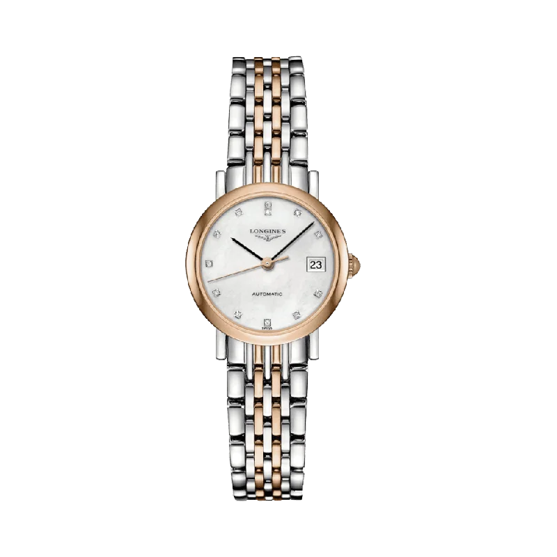 sport watches for men with advanced fitness and tracking features -Longines Elegant Women's 25.50mm Stainless Steel & Rose IP  Automatic Watch L4.309.5.87.7