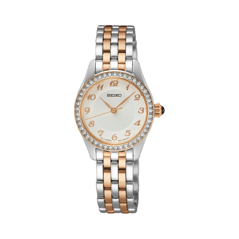 men's watches with multi-functional displays and classic leather bands -Seiko Caprice Women's 26mm Stainless Steel & Rose IP Quartz Watch SUR386P