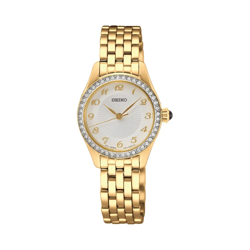 luxury watches for men with advanced tracking and solar-powered features -Seiko Caprice Women's 26mm Gold PVD Quartz Watch SUR388P