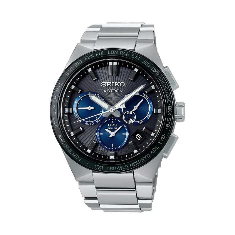 men's watches with solar-powered features and advanced GPS navigation -Seiko Astron Men's 43.10mm Stainless Steel Solar GPS Watch SSH119J