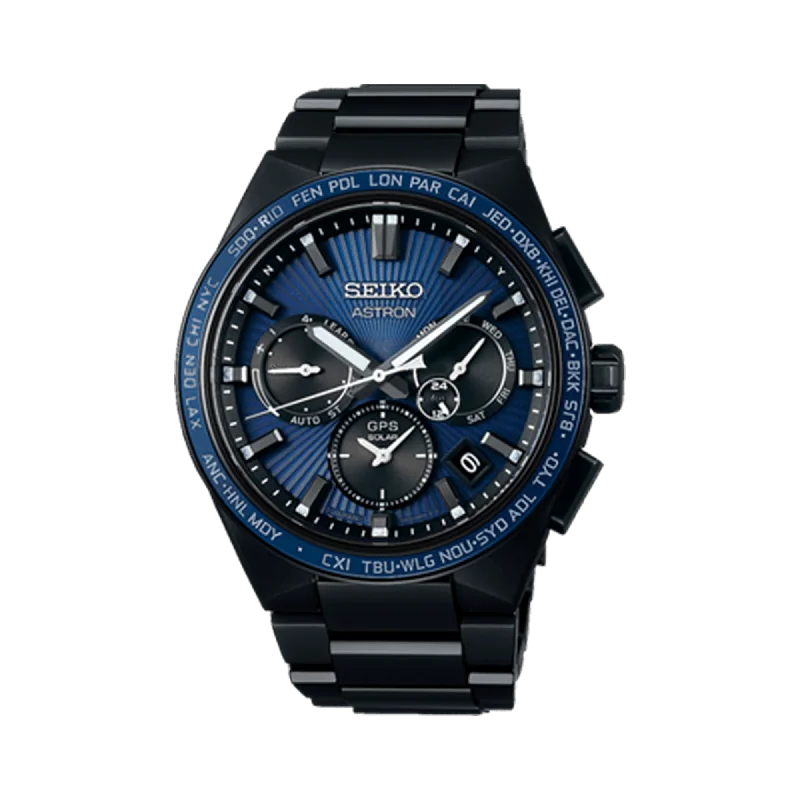 men’s watches with real-time heart rate and activity tracking features -Seiko Astron Men's 43.10mm Stainless Steel Solar GPS Watch SSH121J