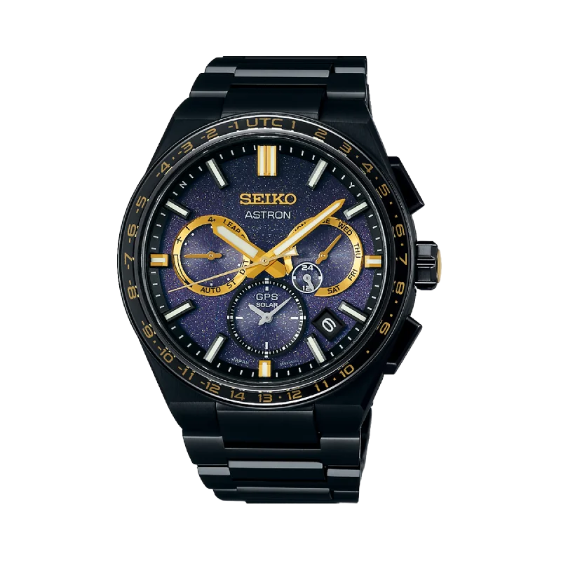 sport watches for men with rugged designs and built-in fitness apps -Seiko Astron Limited Edition Men's 42.70mm Solar GPS Watch SSH145J