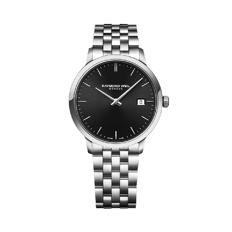 luxury watches for men with unique designs and durable bands -Raymond Weil 39mm Toccata Classic Steel Black Dial Men's Watch 5485-ST-20001