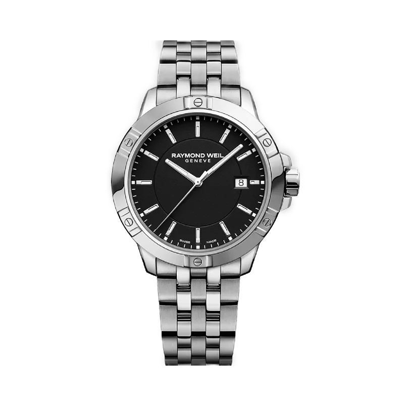 watches for women with elegant designs and real-time fitness tracking -Raymond Weil Tango Men's 41mm Black Quartz Watch 8160-ST-20041