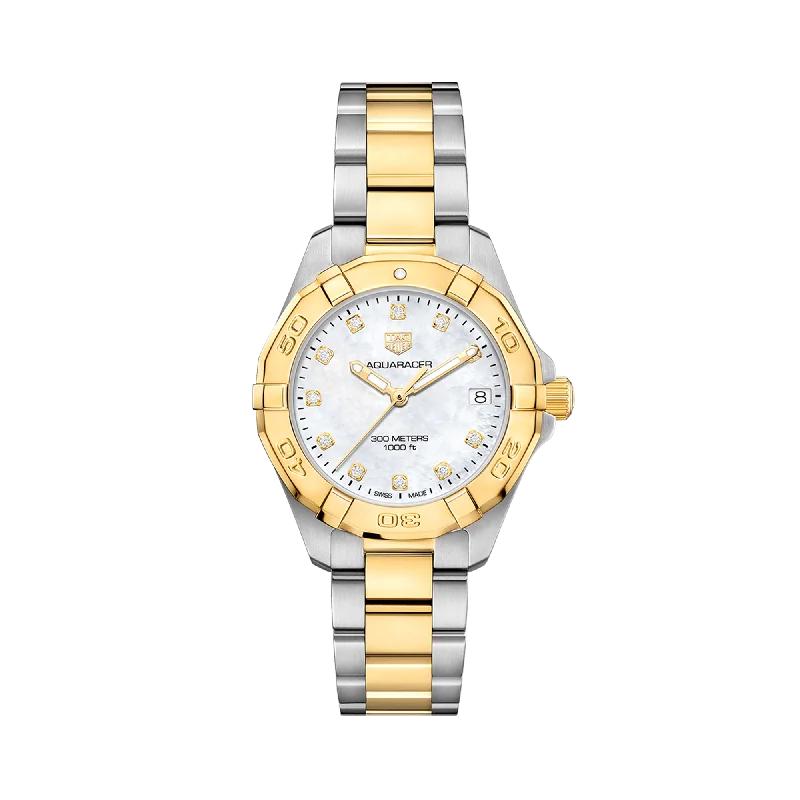 elegant women's watches with stainless steel bands and modern designs -TAG Heuer Women's 32mm Stainless Steel & Yellow IP Quartz Watch WBD1322.BB0320