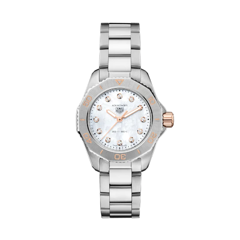 watches for women with minimalist designs and eco-friendly materials -TAG Heuer Aquaracer Women's 30mm Stainless Steel Quartz Watch WBP1450.BA0622