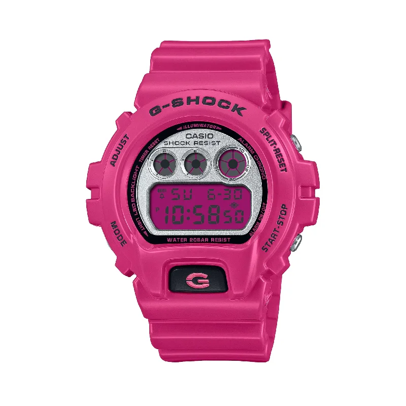 high-end watches for men with solar-powered movement and advanced tracking -Casio G-SHOCK Men's Resin Digital Watch DW6900RCS-4D