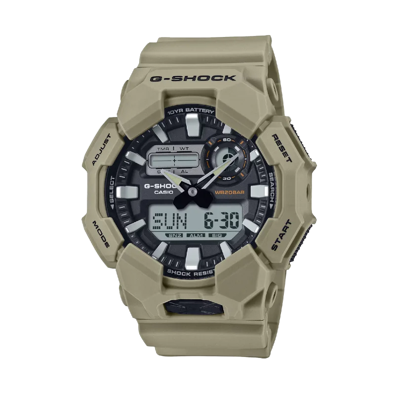 digital watches for women with multiple health monitoring functions -Casio G-SHOCK Men's Resin Analogue Digital Watch GA010-5AD