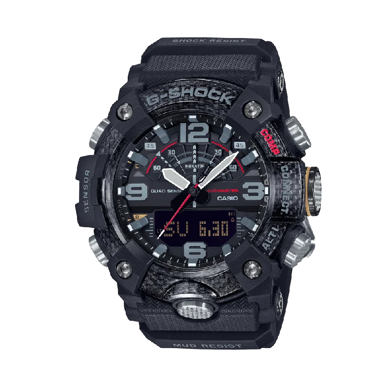 digital watches for men with real-time fitness apps and step tracking -Casio G-SHOCK Premium Mudmaster Men's Resin Analogue Digital Watch GGB100-1A