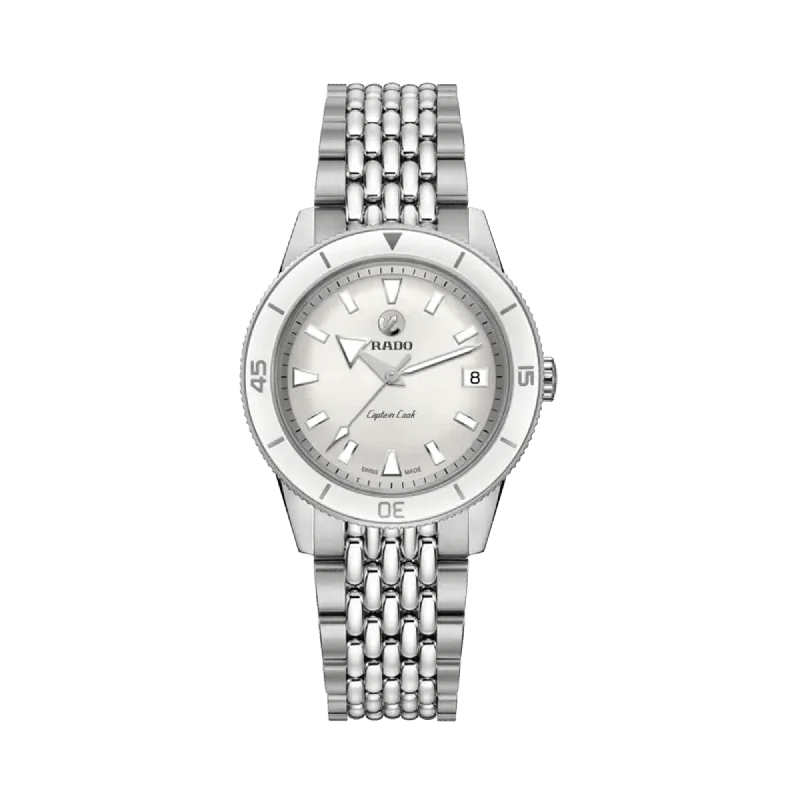 men's watches with advanced tracking features and rugged designs -Rado Captain Cook Women's 37mm Stainless Steel Automatic Watch R32500013