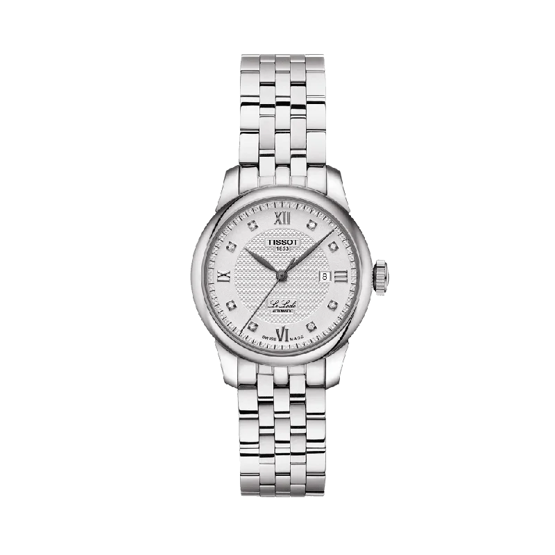 watches for women with classic designs and multi-functional dials -Tissot Women's Stainless Steel Automatic Dress Watch Silver Diamond Dial T006.207.11.036.00