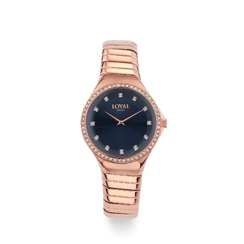 men's watches with advanced GPS and fitness tracking features -Loyal Enigma Womens 33mm Rose PVD Quartz Watch