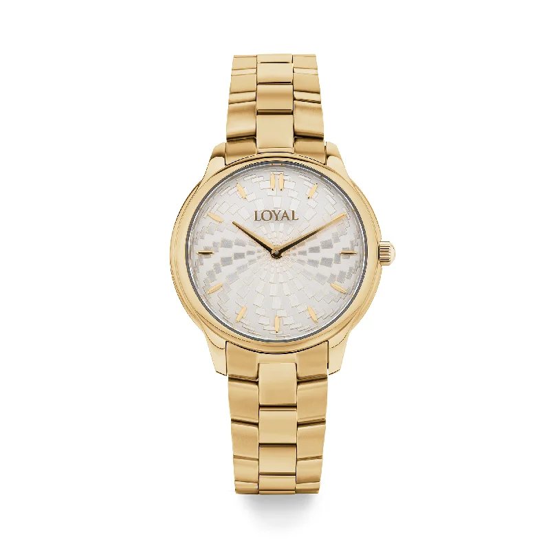 high-end watches for men with solar-powered movement and advanced tracking -Loyal Academy Women's 34mm Gold Quartz Watch