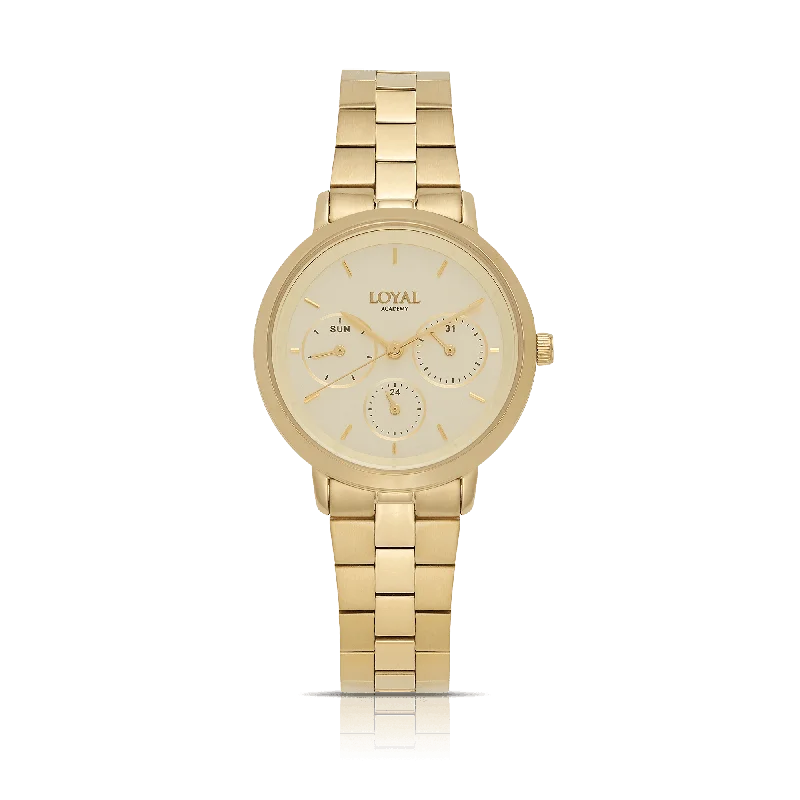 luxury watches for men with diamond accents and automatic movement -Loyal Women's Academy Gold PVD Quartz Sport Watch Champagne Dial