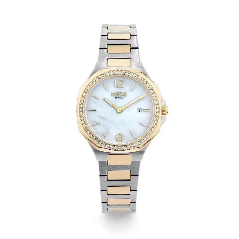 luxury watches for women with gemstone accents and eco-friendly designs -Loyal Enigma Women's 33.20mm Stainless Steel & Yellow IP Quartz Watch