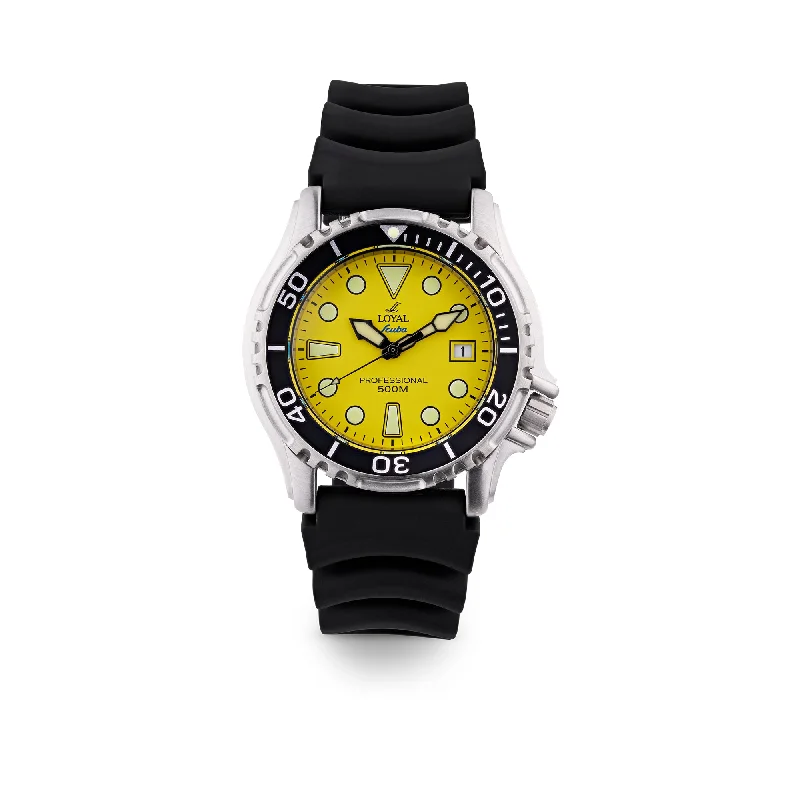 sport watches for women with fitness tracking and long battery life -Loyal Scuba Professional Men’s 41.50mm Quartz Watch Yellow