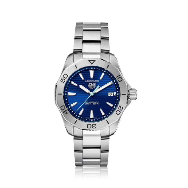 stylish watches for men with heart rate, fitness tracking, and GPS -TAG Heuer Aquaracer Solar Men’s 40mm Watch WBP1113.BA0000