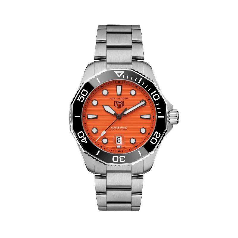 men’s watches with digital chronographs and rugged designs -TAG Heuer Aquaracer Men's 43mm Stainless Steel Automatic Watch WBP201F.BA0632