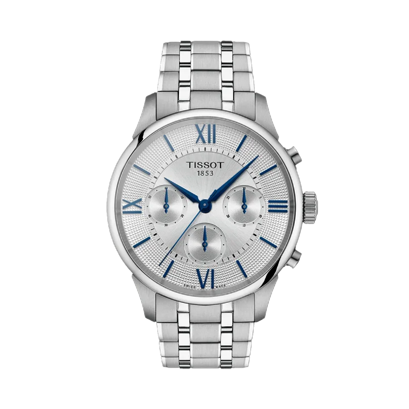 watches for women with delicate metal bands and bold digital faces -Tissot Chemin Des Tourelles Men's Stainless Steel Automatic Chronograph Watch T139.462.11.038.00