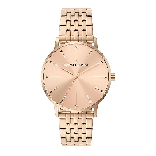 watches for women with elegant designs and fitness tracking apps -Armani Exchange Stainless Steel Analog Rose Gold Dial Women's Watch-Ax5581