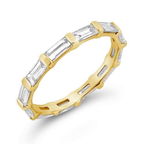 women’s engagement rings with sapphires for wedding rings for men-Baguette Diamond Eternity Band Ring