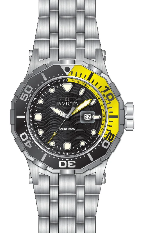 men's watches with multi-functional displays and classic leather bands -Band For Invicta Pro Diver  Men 47841