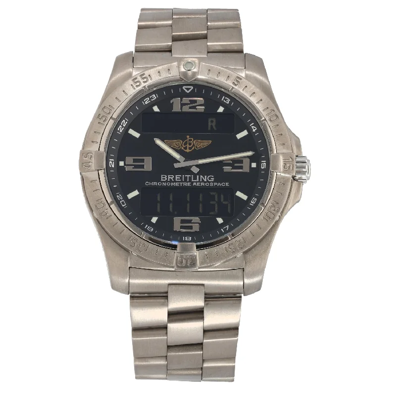 men's watches with solar-powered movement and fitness tracking features -Breitling Aerospace Advantage E79362 42mm Titanium Watch