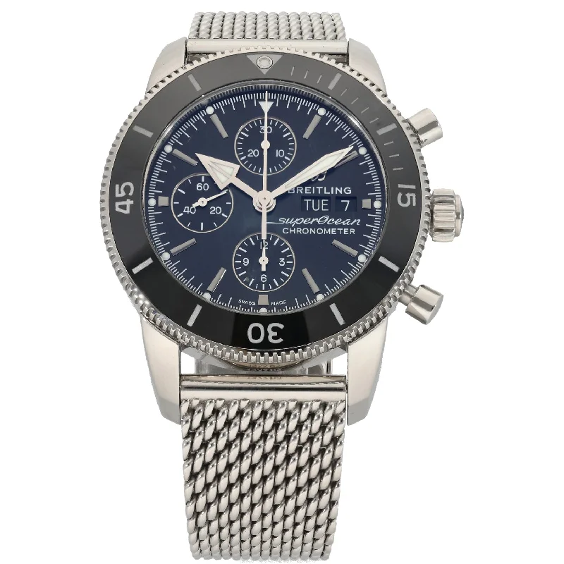 men's watches with chronograph features and digital functionality -Breitling Superocean Heritage II A13313 44mm Stainless Steel Watch