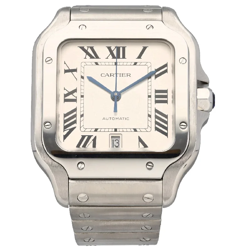 luxury watches for men with diamond-encrusted bezels and automatic movement -Cartier Santos 4072 40mm Stainless Steel Watch