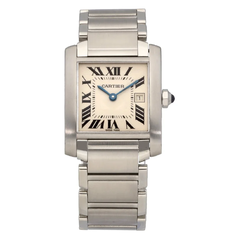 men's watches with digital interfaces and fitness tracking features -Cartier Tank 2465 25mm Stainless Steel Watch