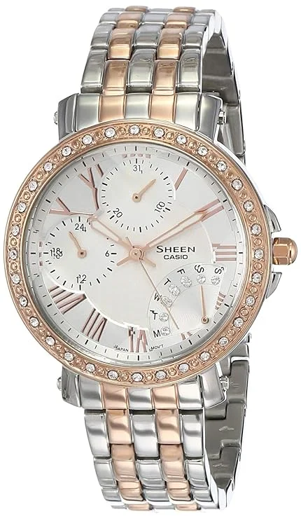 men's watches with advanced chronograph features and digital functionality -Casio Sheen Analog White Dial Women's Watch - SHN-3011SG-7ADR (SX144)